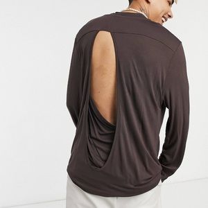 Relaxed Fit Long Sleeve Shirt With Back Detail